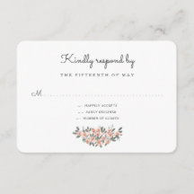 Réponse de la suite de Mariage Floral Blush RSVP