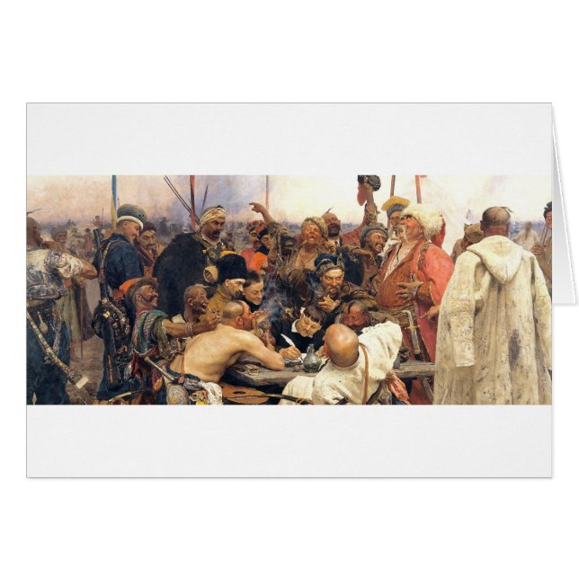 Réponse de l'Ukrainien Kozaky/Cossacks par Repin (Devant horizontal)