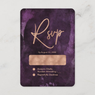 Réponse de mariage à l'aquarelle rose gold et viol
