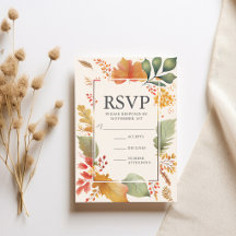 Réponse de mariage automnal élégant avec feuilles