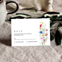 Réponse de mariage aux fleurs sauvages élégantes