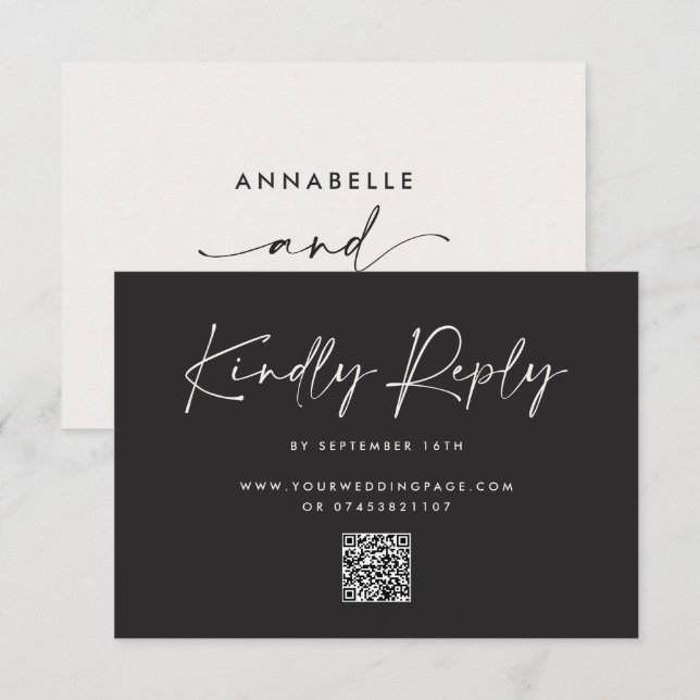 Réponse de mariage avec script minimal moderne et  (Devant / Derrière)