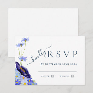 Réponse de mariage bleu de fleur sauvage élégante