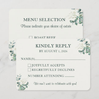 Réponse de mariage élégante à l'eucalyptus avec ch