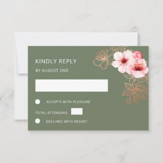 Réponse de mariage en or rose floral