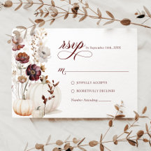 Réponse de mariage Fleur sauvage Citrouille d'auto