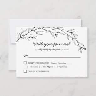 Réponse de mariage floral botanique avec choix de 