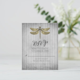 Réponse de mariage Libellule dorée ornée de bijoux