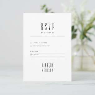 Réponse de mariage minimaliste moderne noir et bla