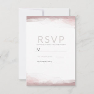 Réponse de Mariage Moderne Chic Aquarelle Rose Cla