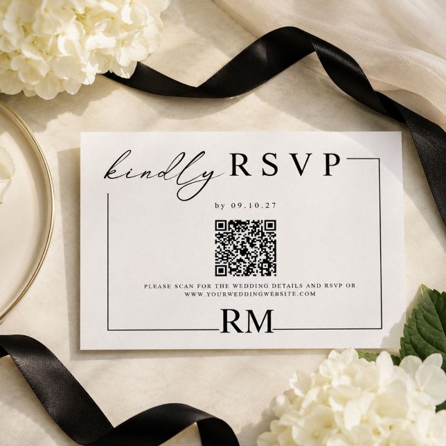 Réponse de mariage noir blanc moderne (Créateur téléchargé)