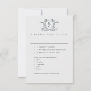 Réponse de mariage Régence au blason vintage