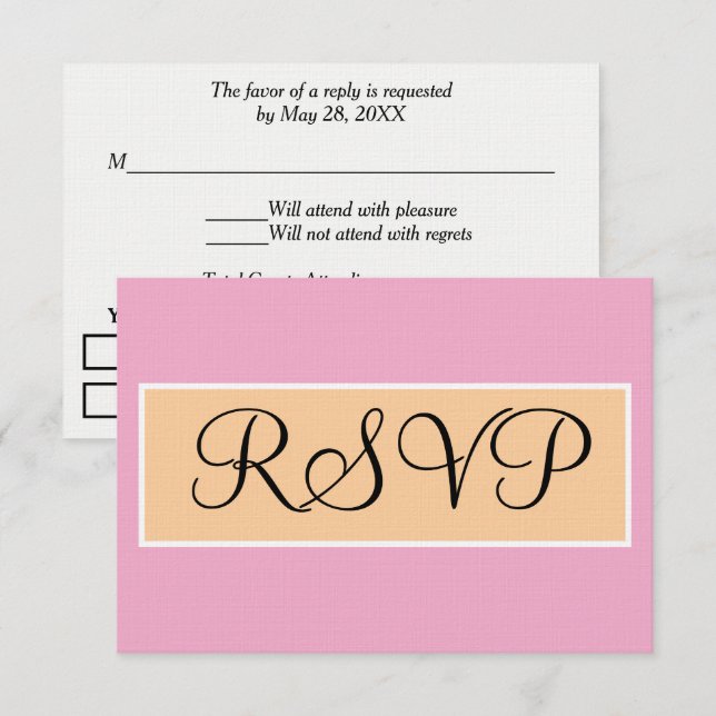 Réponse de mariage rose beige sable (Devant / Derrière)