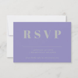 Réponse de mariage RSVP argent lavande
