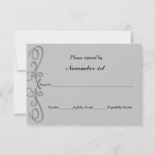 Réponse de mariage Silver Swirls ou invitation à u