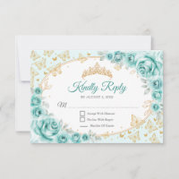 Réponse de Quinceanera en or turquoise