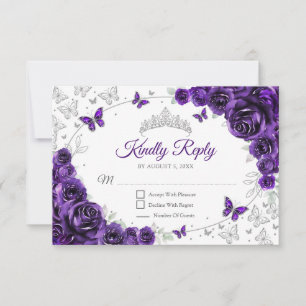 Réponse de Quinceanera Florale Argent Violet