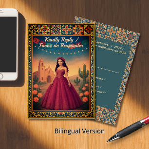 Réponse de Quinceañera   Tarjeta de Respuesta