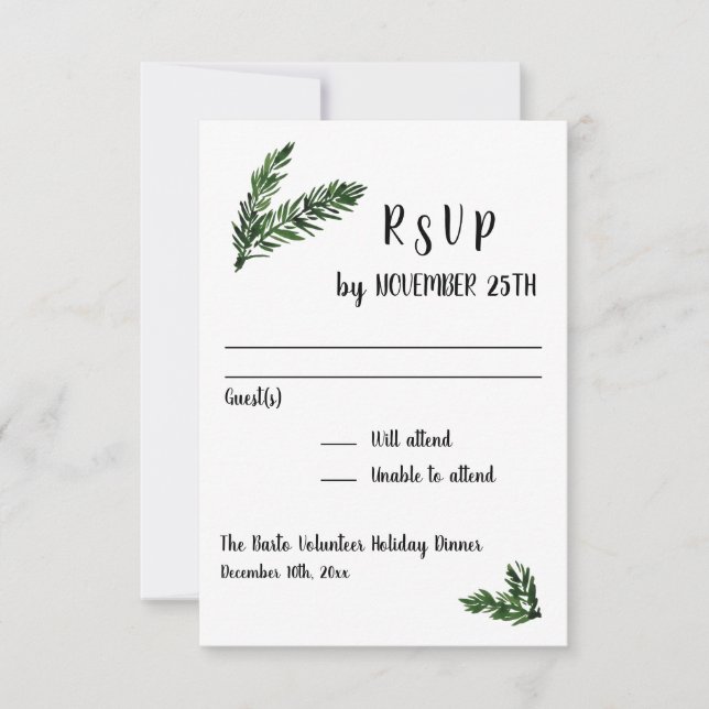 Réponse de réception de l'événement de fête de vac (Devant)