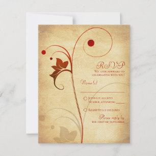 Réponse de RSVP de mariage aux baies de vigne d'au