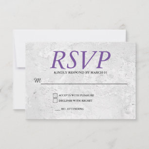 Réponse de RSVP de mariage avec un mur gris simple