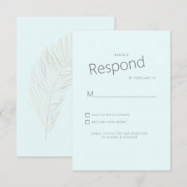 Réponse de RSVP de mariage Tropical Palm Ice Blue