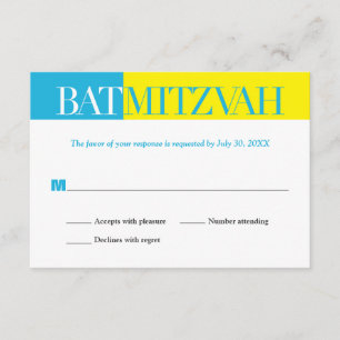 Réponse du Bat mitzvah de bloc jaune turquoise