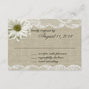 Réponse du Mariage de Burlap de Daisy and Lace Cou