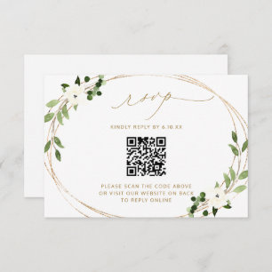 Réponse du mariage en ligne avec QR Code Greenery