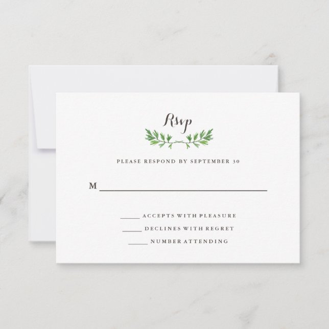 Réponse du Mariage Feuille de la botanique verte (Devant)