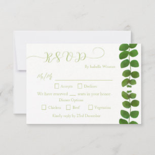 Réponse du mariage Green Chic RSVP