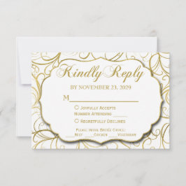 Réponse du Mariage RSVP à l'épreuve d'or blanche a
