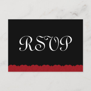 Réponse du Mariage RSVP en dentelle rouge et noire