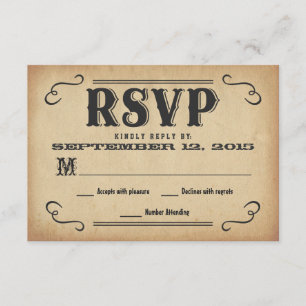 Réponse du Mariage RSVP Old West Rustic