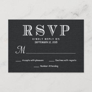 Réponse du Mariage RSVP Rustic Burlap - Noir