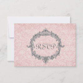Réponse du Mariage RSVP Vintage Peach Damask
