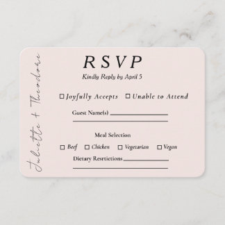 Réponse Élégante Rose avec Choix d'Entrée