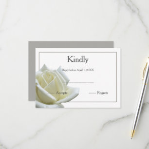 Réponse élégante rose blanche et argent