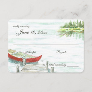 Réponse Mariage du lac Canoe Watercolor