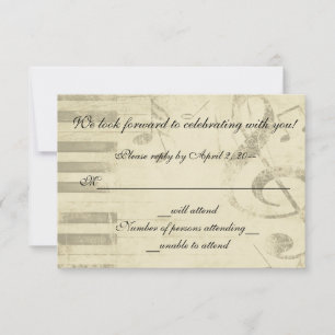 Réponse musicale du faire-part de mariage RSVP de