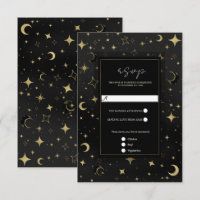 Réponse pour le mariage lune étoiles célestes noir