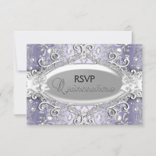 Réponse Quinceanera Damassé Perle Argent & Violet