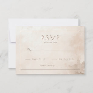 Réponse RSVP aquarelle beige raffiné