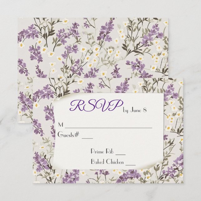 Réponse RSVP aux Lilas de Mariage (Devant / Derrière)
