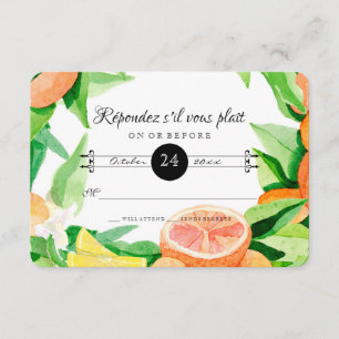 Réponse RSVP Citrus Orange Kumquat Lemon Feuilles