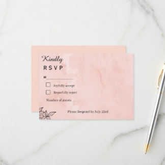 Réponse RSVP de mariage botanique à l'aquarelle pê