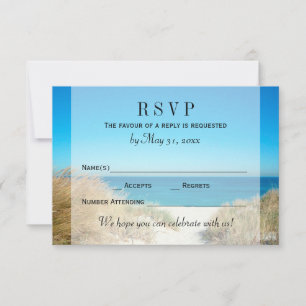 Réponse RSVP de mariage sur la plage de zostère