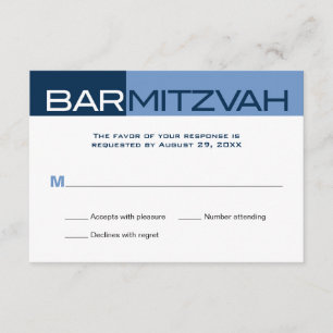 Réponse RSVP de Mitzvah de barre de bloc de bleus