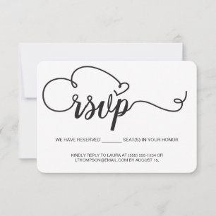 Réponse RSVP Écriture Élégante Siège Réservé Maria