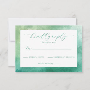 Réponse RSVP élégante aquarelle verte